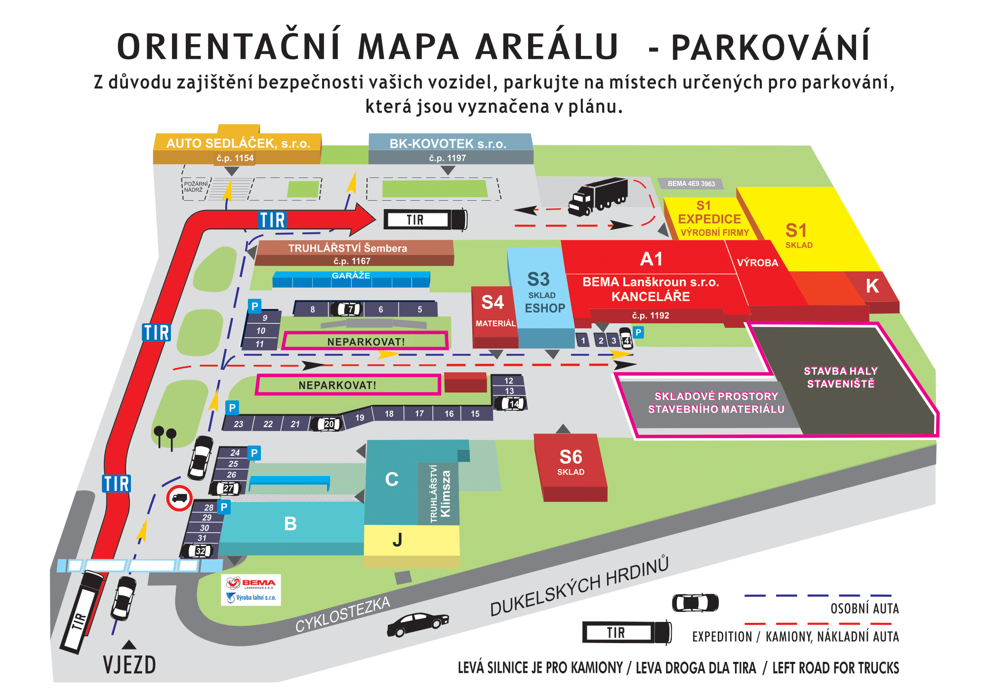 Orientacni mapa arealu V4 A4- 27-2-2025
